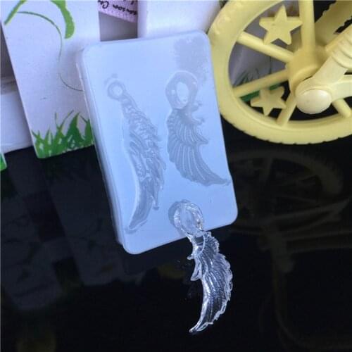Wing Shape Silicone Mold Pendant Necklace Earrings Hair Ring Clay UV Epoxy Resin