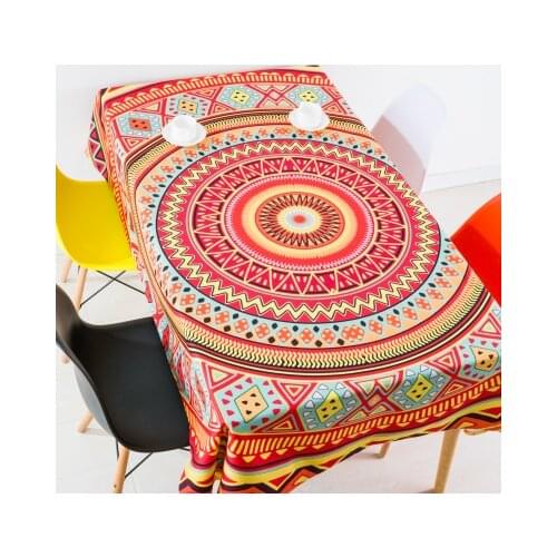 Ethnic style vintage Bohemia table cloth linen tablecloths cover towel thick rectangular antependium dining hall decoration
