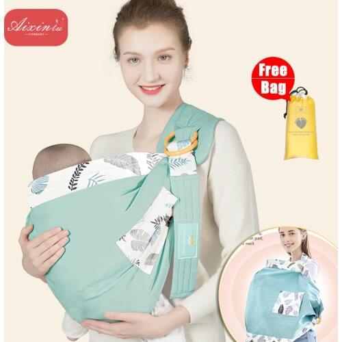 Newborn Carrier Sling Dual Use Ergonomic Infant Nursing Cover Carrier Soft Mesh Fabric Breast-Feeding For 0-36M Baby Wrap Strap