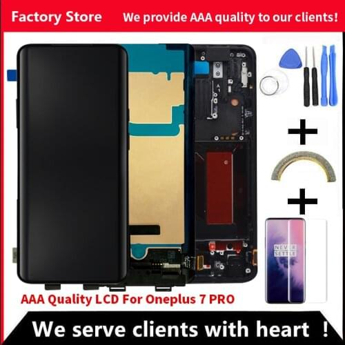 Super Amoled For Oneplus 7 PRO Lcd With Frame Display Screen For Oneplus 7 PRO Amoled With Frame Screen Support Fingerprint
