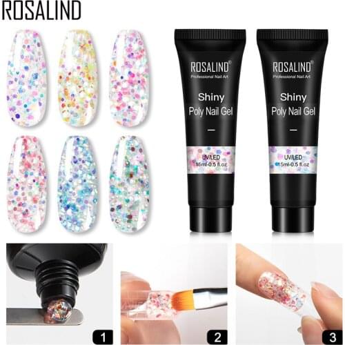 ROSALIND 15ml Extension Builder Gel Polish Nails Art Design Semi Permanent UV Gel Nail Extension All For Manicure Glitter Polish