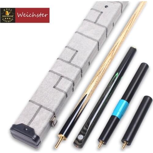 Weichster Handmade 3/4 Grey Ebony Snooker Pool Cue 8.5mm Small Tip Cue With Case Extensions
