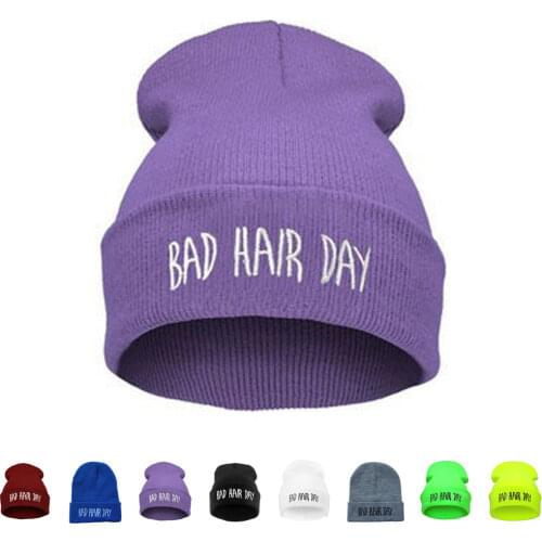 Fashion New Unisex Women Mens Winter Bad Hair Day Snap Back Beanies Hat Knit Hip Hop Sport Warm Ski Cap