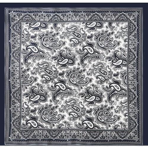 2020 53x53 Ins Cashew flower Air hostess Print women Silk twill scarf Satin square tie ladies foulard femme towel bufanda shawl