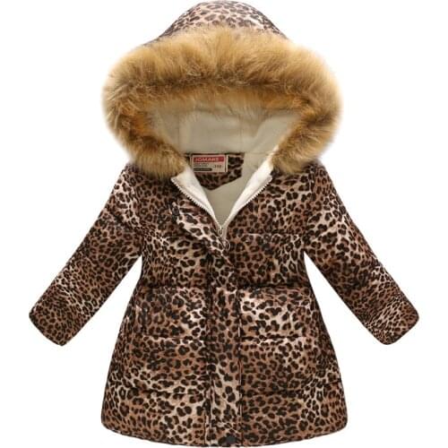 Girls Winter Coats 2020 Leopard Kids Floral Clothes Kids Jacket Winter Girls Parka Hoodie Snow Jacket Girl Winter Snowsuit Top