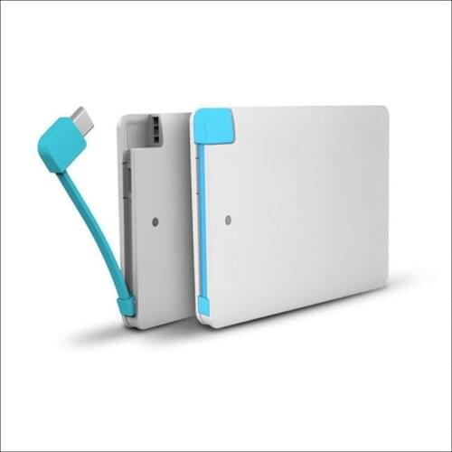 1 piece Card Shape Super Mini Portable Charger Slim Body Power bank 2500mAh powerbank polymer portable external Powerbank