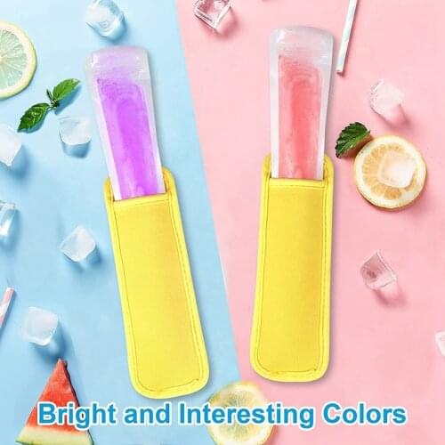 24 Pack Pack in Ice Sleeves Reusable Popsicle Holders Popsicle Bags Freezer Anti Freezing Ice Holders