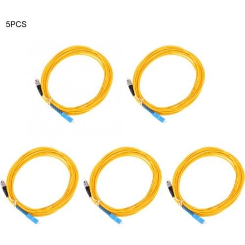 5PCS Fiber Jumper SC to Single Mode Core Fiber Optic Cable 5M for Communication System