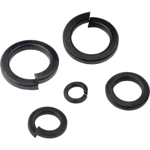 500pcs/lot M6 M8 M10 Carbon Steel Shells Pad Black Spring Lock Washer Elastic Gasket