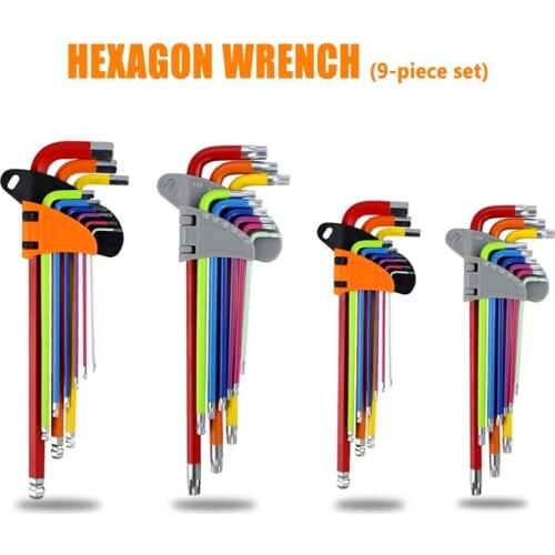 9pcs Allen Wrench Hex Key Set Folding Hex Key Wrench High Hardness Tool Set Car Repair Tools гайковерт herramientas de mano BJS
