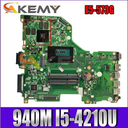 AKEMY DA0ZRTMB6D0 NBMVR11004 NBMVR110045 laptop motherboard For acer Aspire E5-573G GeForce 940M SR1EF I5-4210U Main board