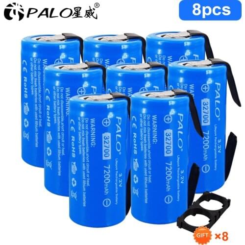 8Pcs PALO 32700 LiFePO4 Battery 3.2V 7200mAh Battery 35A Continuous Discharge Maximum 55A High power battery 32700