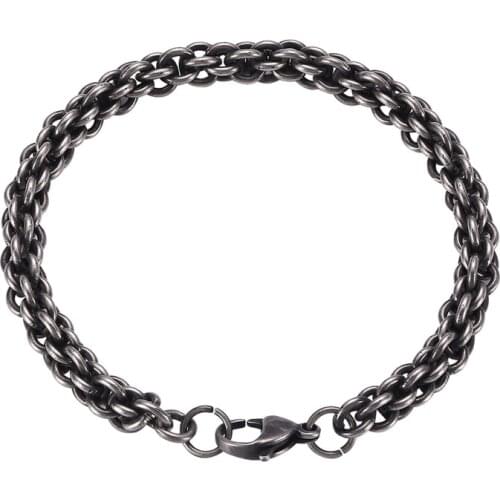 Mens Silver Color Stainless Steel Curb Snake Link Chain Bracelets for Women Unisex Wrist Jewelry Gifts GS0092