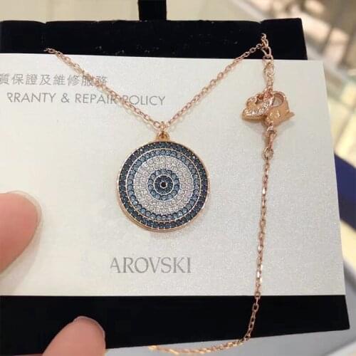 Brand 1:1 Mysterious Element Demon Eye Lucky Ring Necklace Clavicle Necklace Pendant Beautiful and Exquisite Lady Silver Jewelry