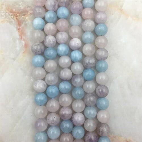 15.5" Genuine Round Smooth Morganite Loose Beads, Natural Pink Beryls Beads Gems Stone Beads For Jewelry Making, 6 8 10 mm