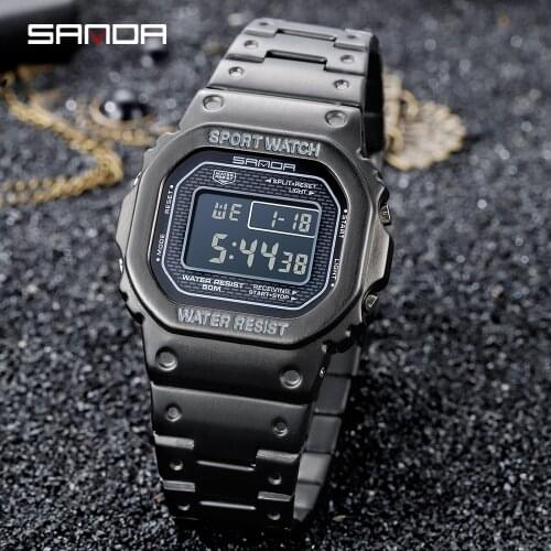 SANDA Mens Watch Fashion Brand Luxury Digital Watch Mens Military Waterproof G-type Sports Watch Male Clock Relogio Masculino