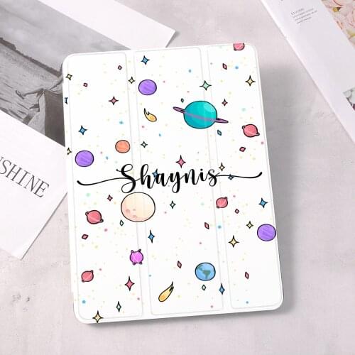 Custom Name Planet Astronaut For iPad Air 4 Case 2020 iPad 10.2 Case 7 8th Generation iPad 9.7 5 6th Cover 10.5 Air 1 2 Mini 5 4
