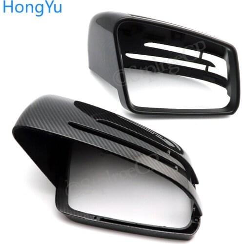 For Mercedes Benz CLA Class C117 2014 - 2018 Car carbon fiber pattern bright black rearview mirror cover mirror decoration