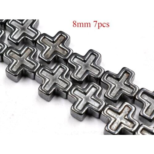 FLTMRH quality natural Stone Hematite loose Cross beads black For DIY Jewelry Making