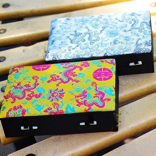 Chinese Silk Brocade Decoration Wooden Watch Box 6 Grid Slot Jewelry Display Case Bracelet Packaging Wedding Birthday Gift