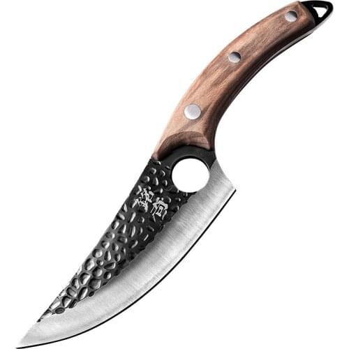 Chinese Handmade Forged Stainless Steel Patterned Butcher Knife Slaughterhouse Professional Boning Knives Kill Sheep Pork Tool