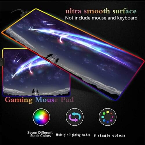 Your name anime Pad RGB Mousepad Duty Comfortable Colorful Glow Mice Mats with High-quantity Material Waterproof Table Mat