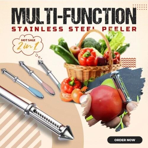 Multi-functional Stainless steel Fruit vegetable peeler knife+fish scale scraper fish skin cleaning brush carrot Peeler Tool