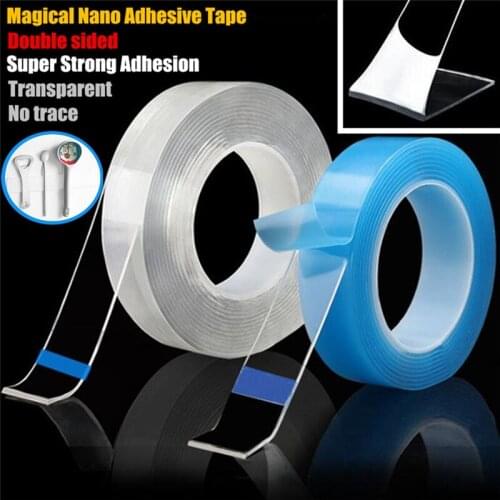 30pcs 1M Reusable Double-Sided Adhesive Nano Traceless Tape Removable Sticker Washable Magic Adhesive Loop Disks Tie Glue Gadget