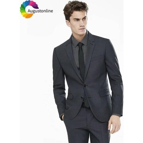 Men Suits For Wedding Black Business Suits Notched Lapel Slim Fit Formal Custom Tailored Tuxedos Blazer 2 Pieces Terno Masculino