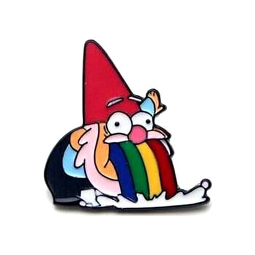 New cute rainbow old brooch rainbow color beard grandfather brooch children cartoon character backpack clothing pendant jewelry