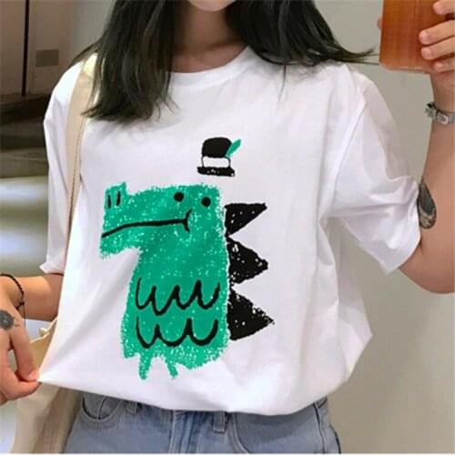 2021 New Summer Short-Sleeved T-shirt Female Students Korean Style Loose Cute Casual All-Match Top Womens T-shirt