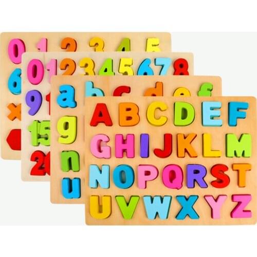 Puzzle Digital Wooden Toys Early Learning Jigsaw Letter Alphabet Number Puzzle Preschool Educational Baby Toys for Children
