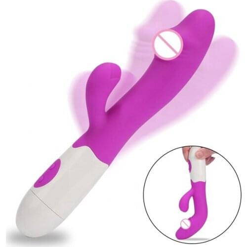 Realistic rabbit vibrator 30 speeds mode sex toy dildo for women couple adult