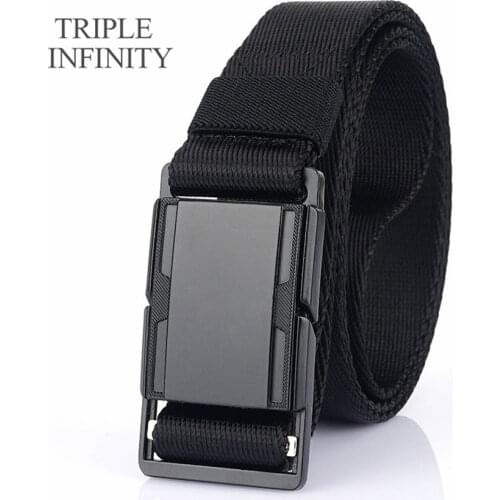 Fashion Mens Belt For Pants Metal Magnetic Buckle Comfortable Outdoor Multi-function Wear-resistant Tactical Belt Quick Release