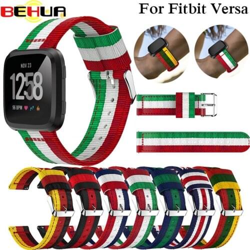 Watch Band Nylon Sports Strap for Fitbit versa Adjustable Watchband Replacement Smartwatch Band Watch Straps Colorful Bracelet