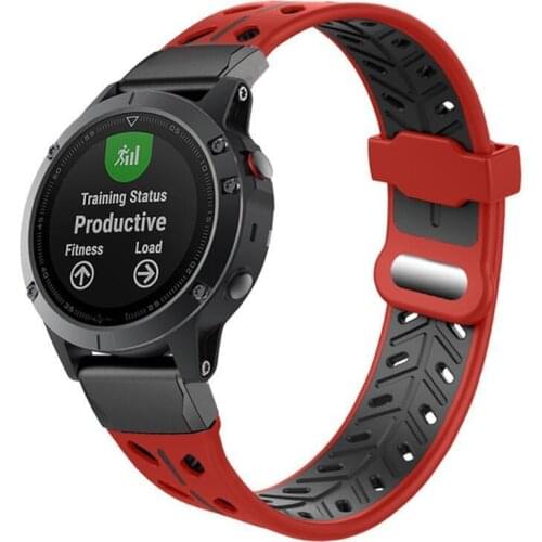 26mm Quick Fit Silicone Watch Band Strap for Garmin Fenix 5X/5X Plus/3/3 HR/D2/Descent Mk1