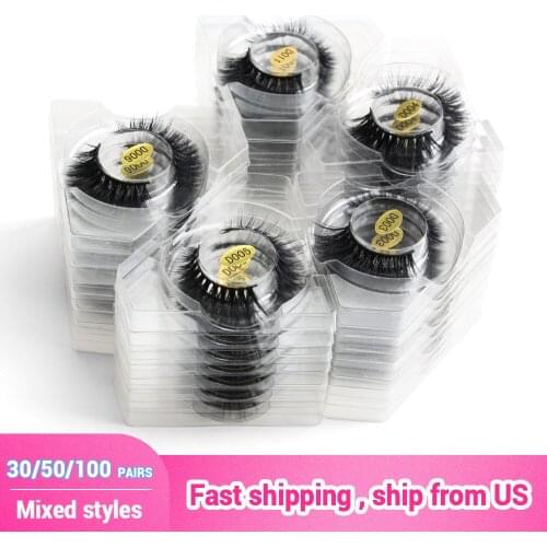 Mink Eyelashes 20/30/40/50/100 Pairs 3D Mink Lashes Thick Natural Eyelashes Makeup Cilios Wholesale False Eyelashes In Bulk