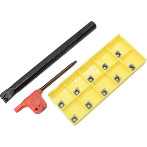 S10K-SCLCR06 1PCS+ 10PCS CCMT060204 LF6018 carbide insert for CNC Lathe Turnning cutter holder turning tools holder