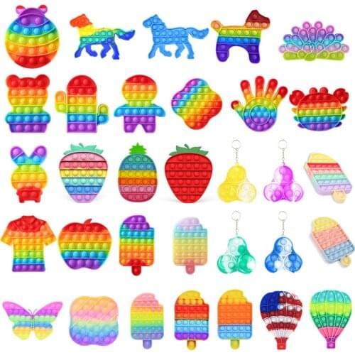 Push Bubble Sensory Fidget Toy Box Squishy Simple Dimple Figet AntiStress Reliever Toy Ice Cream Squeeze Board Game Dropshipp