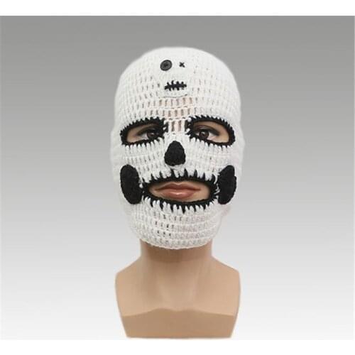 Skull hat cap Unisex Warm Winter Pure Hand Knit Hat Outdoors Mask Skull Pure Hand Knit Wool Paty Halloween hat