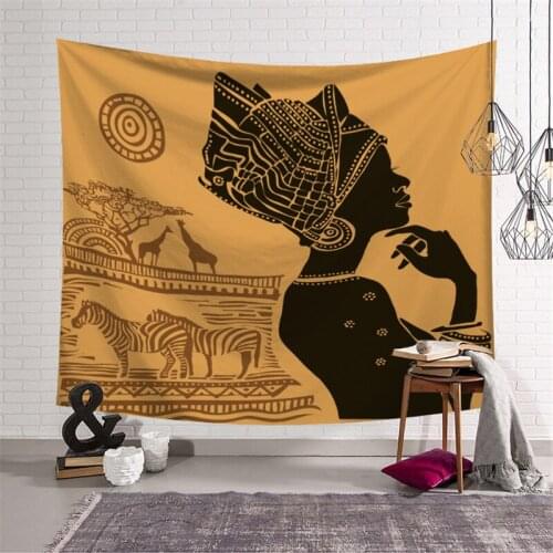 Nordic Ins Fashion African Women Printed Home Kitchen Tablecloth Witchcraft Decor Hippie Mandala Bohemian Wall Hanging Tapestry