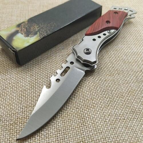 New Quality Folding Knife Camping Folding Knife 3CR5MOV Blade Wood Handle Hunting Tactical Fruit Pocket Knives EDC Utility Tools