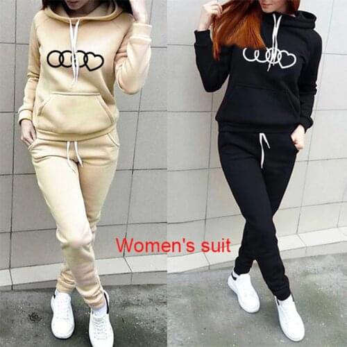 2 Piece Set Tracksuit Women Top+Pant Suits Hoodie Pullover Sweatshirt With Pockets Ensemble Femme Suit Sets Plus Size S-4XL