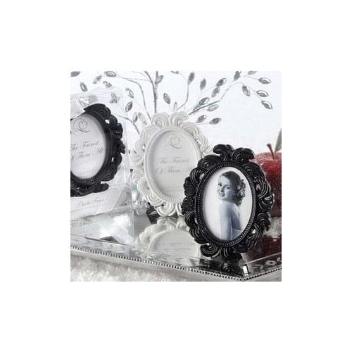 10PCS Retro Wedding Favors Baroque Photo Frame In White/Black Color Oval Picture Frames Baby Birthday Gift