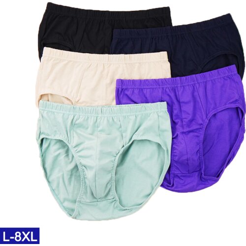 5Pcs/Lot Cotton Mans Briefs Older Underpants Comfortable High-Rise Loose Homme Underwear Large Size 6XL 7XL 8XL Free Shipping