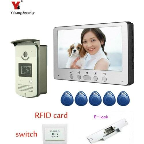 Yobang Security 7" Video Door Phone Video Door bell Intercom Monitor Kit IR Night Vision Camera Doorbell for Apartment Video