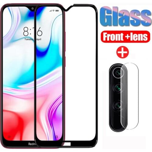 2 in 1 Tempered Glass For Xiaomi Redmi 8 8a glass Screen Protector Camera Lens glass on Red mi Redme Note 8T Protective Glass