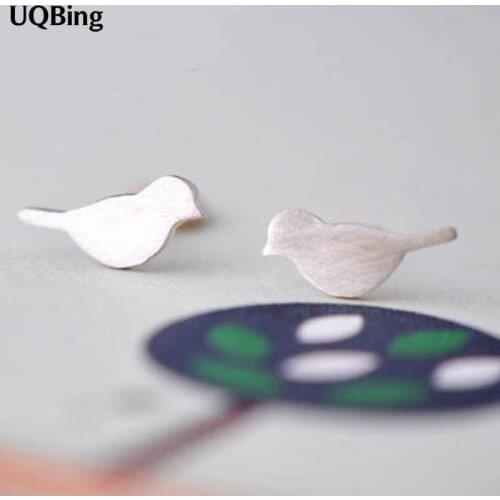 Free Shipping Fashion Bird Earrings For Women 925 Sterling Silver Stud Earrings Jewelry Pendientes Brincos