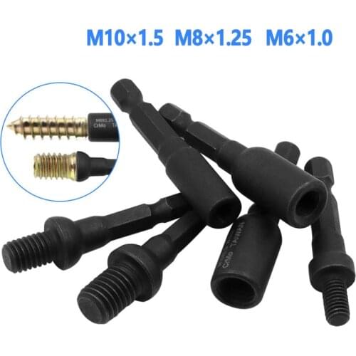 1Pcs M6 M8 M10 1/4 Hex Shank Square Driver Tap Die Socket Adapter Thread Screw Internal and External Screw Self attack sleeve