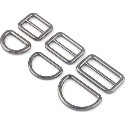 20-32mm Gunmetal Adjuster Slide Lanyard Buckles,Metal D Ring Strap Purse Buckle Dog Collar Handbag Webbing Hardware Supplies DIY